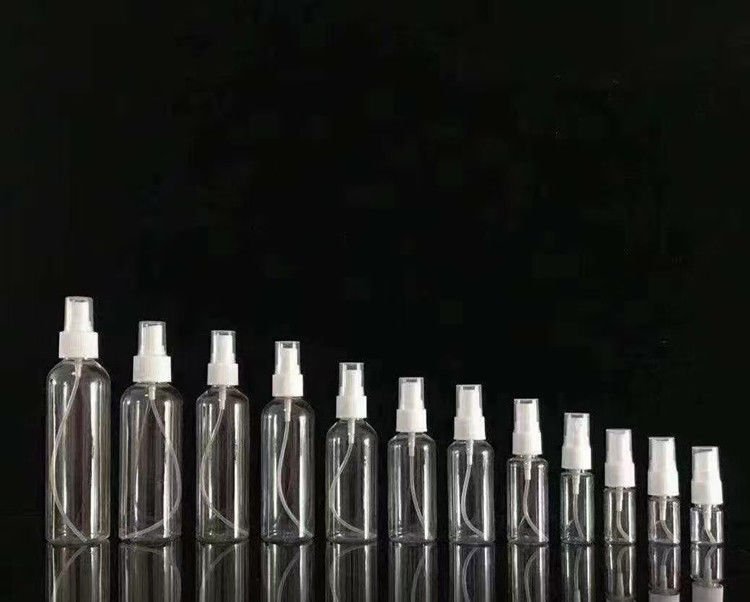 50 ml 60 ml 100 ml PET helder rond aanpassen hervulbaar hand sanitizer rond hervul cosmetische PET plastic spuitfles