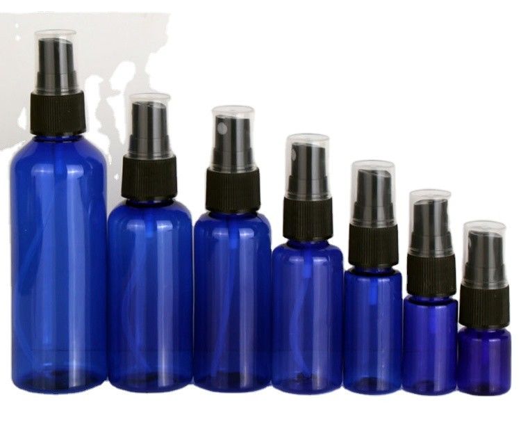 60 ml 120 ml 355 ml blauw Plastic Handsanitizer Huidverzorging Shampoo Spray Fles PET Cosmetisch helder Plastic sprayer Flessen