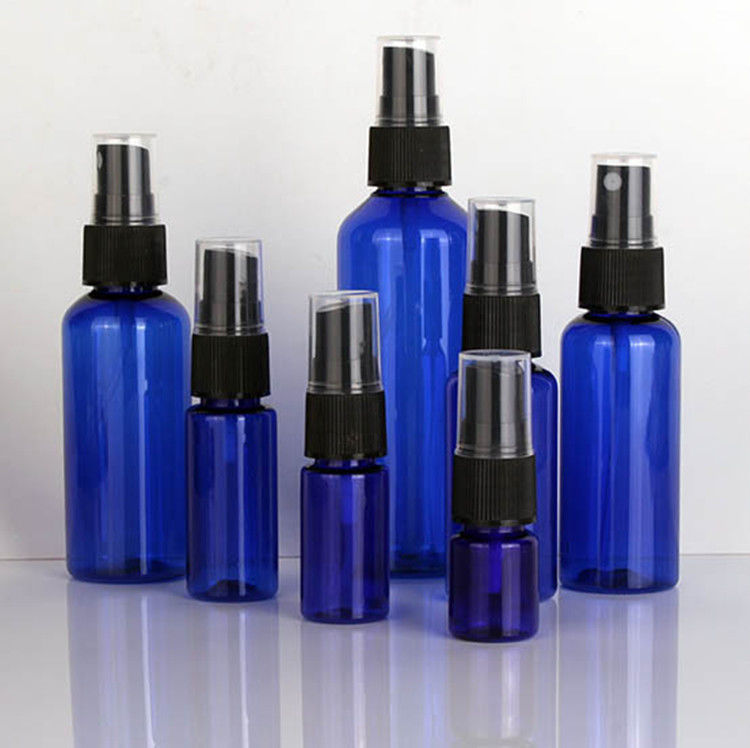 60 ml 120 ml 355 ml blauw Plastic Handsanitizer Huidverzorging Shampoo Spray Fles PET Cosmetisch helder Plastic sprayer Flessen