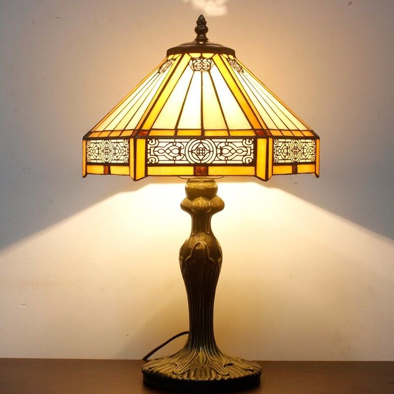 30cm 40cm Antiek Bureau Decor Lamp Bar Slaapkamer Woonkamer Huis Decoratie Licht Handwerk Glas in kleur Tafellamp