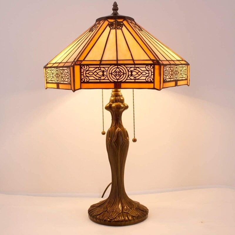 30cm Hexagon Studio Retro Warm Bedroom Huis Handgemaakte Decoratieve Lamp Gekleurde Kunst Turks Glas Luxe Tafellamp