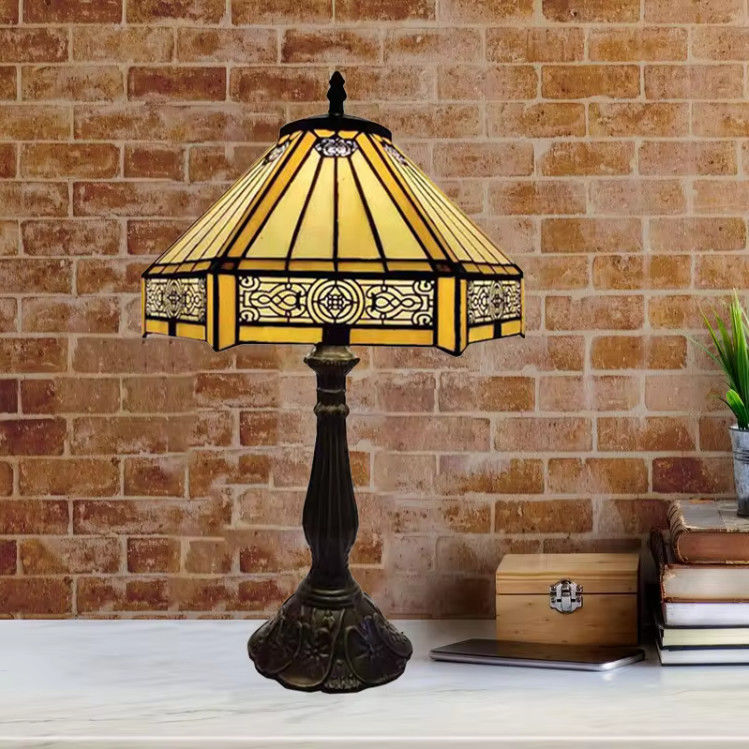 30cm 40cm Antiek Bureau Decor Lamp Bar Slaapkamer Woonkamer Huis Decoratie Licht Handwerk Glas in kleur Tafellamp