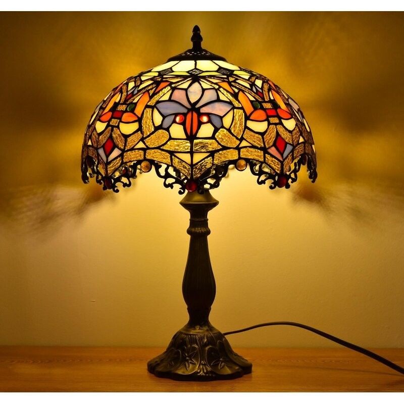 12 inch Europese Amerikaanse Pastorale Retro Elk Glas in kleur Tafellamp Woonkamer Slaapkamer Naast de Kunst Gift Desk Lamp