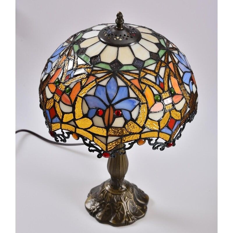 12 inch Europese Amerikaanse Pastorale Retro Elk Glas in kleur Tafellamp Woonkamer Slaapkamer Naast de Kunst Gift Desk Lamp