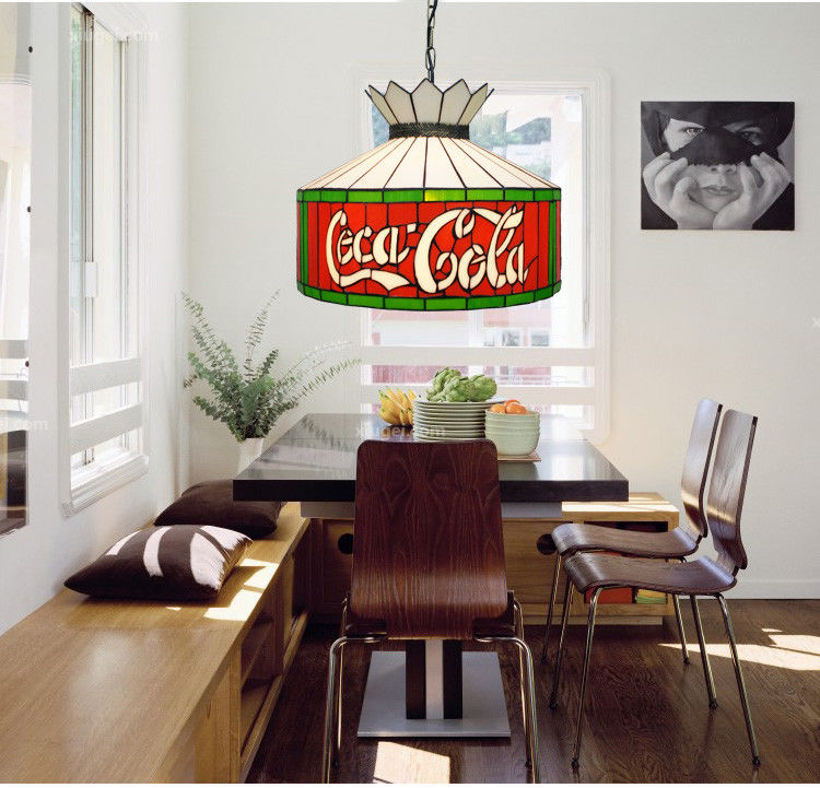 12' Bar Restaurant Cafe Eetkamer Hangend Licht Plafond Licht Rood Glas LED kandelaar Hanglamp