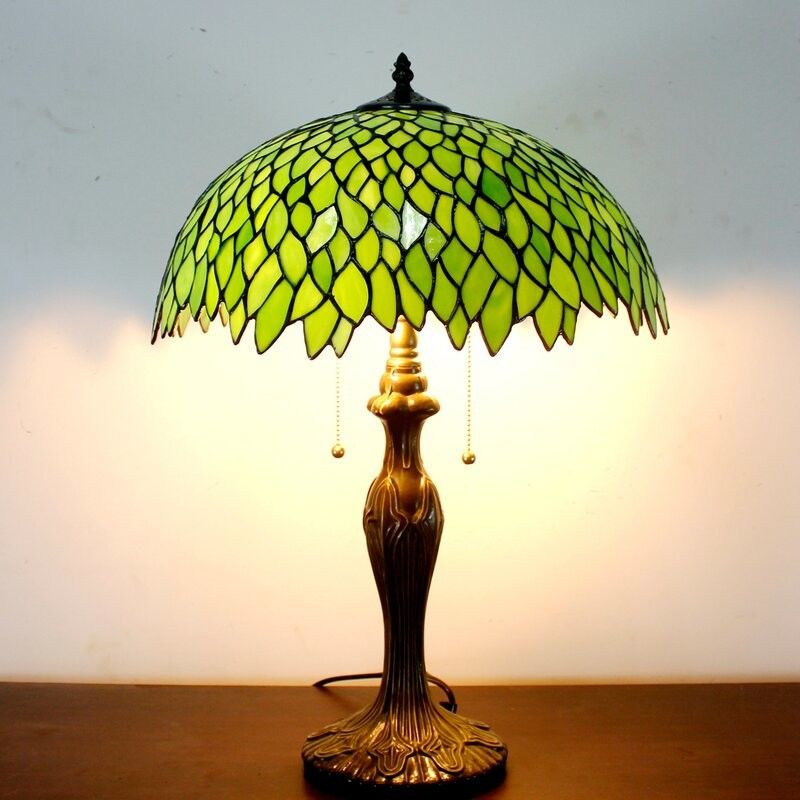 Groen blad glas glasglas tafellamp Leeslicht Glasglas tafellamp Voor woonkamer Bedroom licht binnen