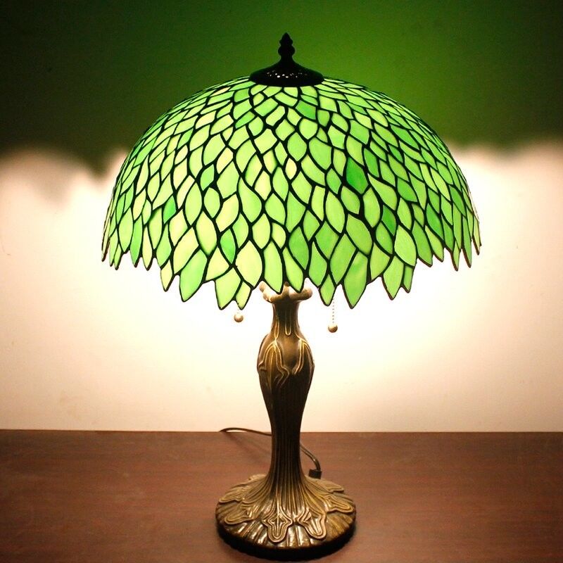 Groen blad glas glasglas tafellamp Leeslicht Glasglas tafellamp Voor woonkamer Bedroom licht binnen