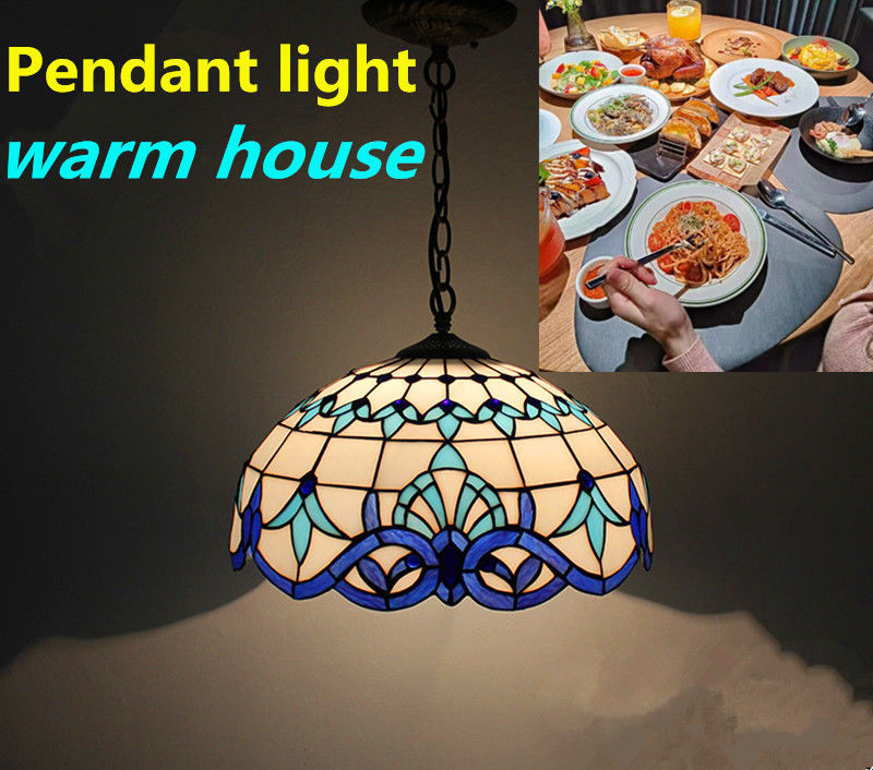 Retro Stain Hanger Lichtscherm Vitoriaans Hangend Lichtscherm Glas Hanger Lamp Voor Eetkamer Woonkamer Keuken Studie