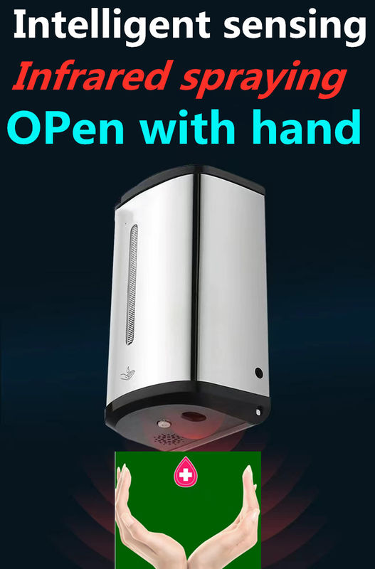 Roestvrij staal Grote capaciteit Wand gemonteerd Touchless Zeep Dispenser Hand Automatische infrarood sensor Vloeibare hand sterilisator