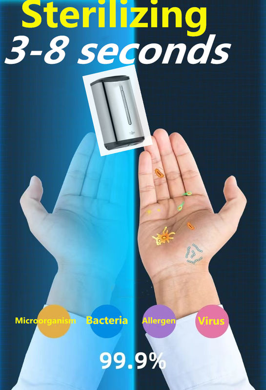 Roestvrij staal Grote capaciteit Wand gemonteerd Touchless Zeep Dispenser Hand Automatische infrarood sensor Vloeibare hand sterilisator