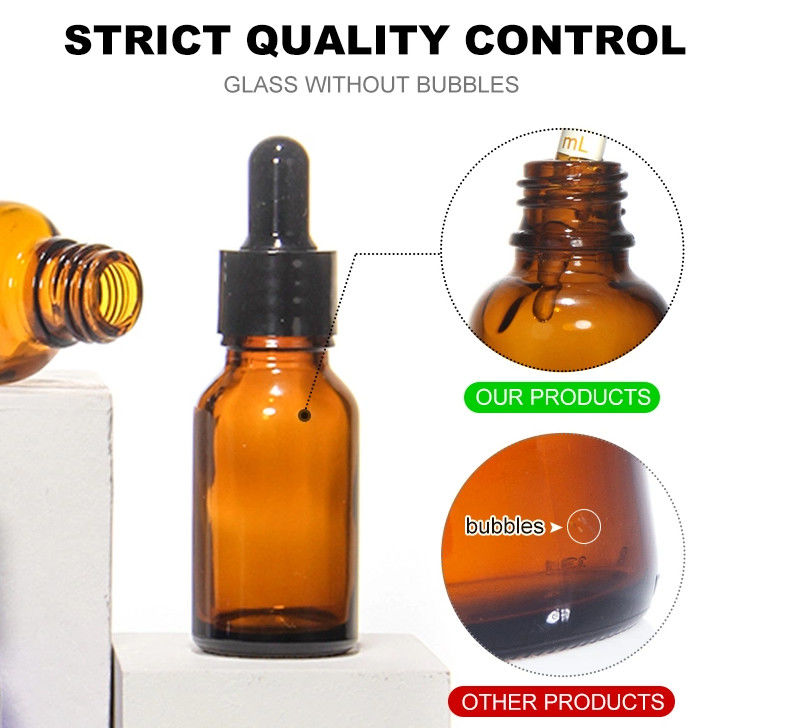 Warm verkrijgbaar 5 ml 10 ml 15 ml 30 ml 50 ml Amber Serum Essentiële Olie Flessen Glazen Dropper Fles